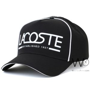 Lacoste sport established 1927 baseball hat black cotton cap
