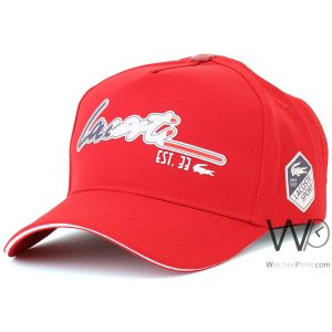 Lacoste sport red baseball cap cotton hat