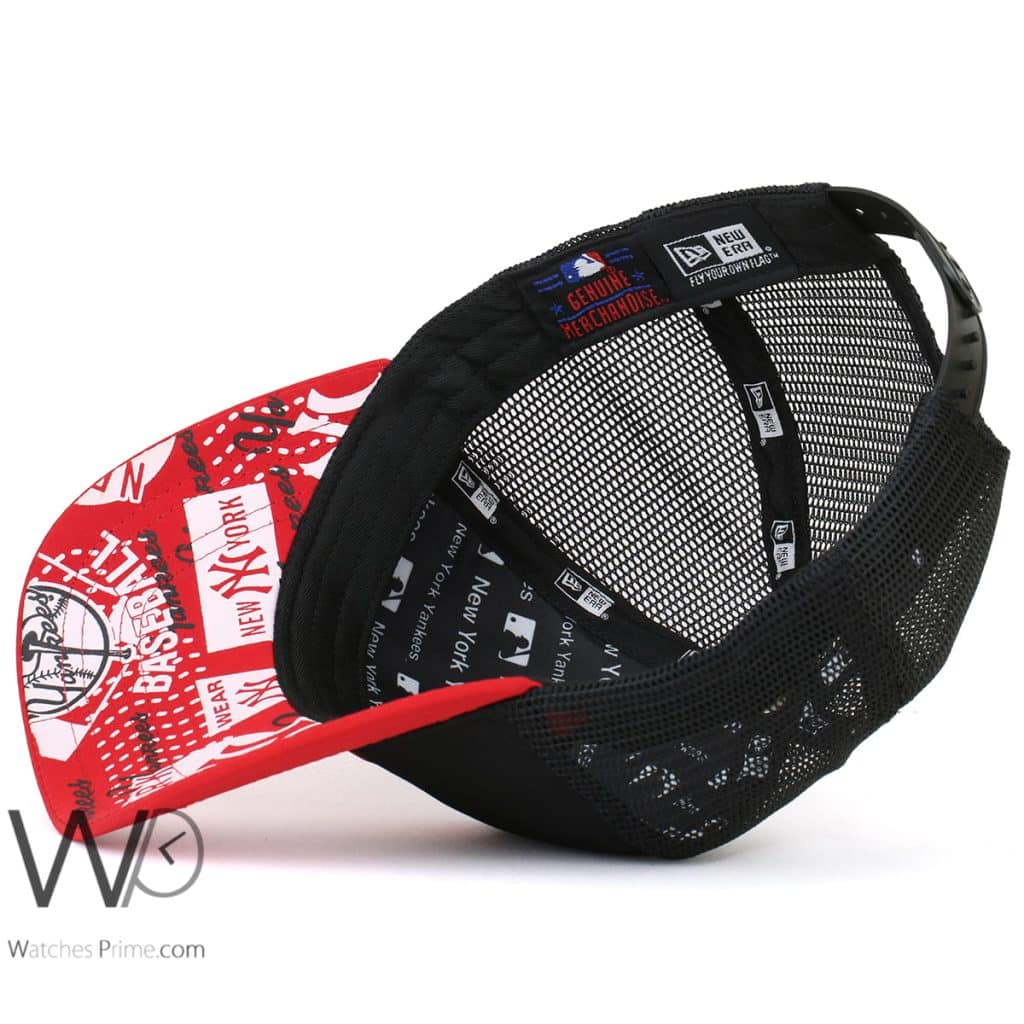 New York New Era NY Trucker Cap Black Red | Watches Prime
