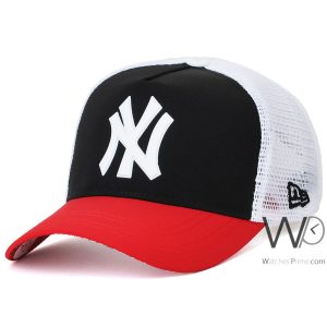 New era new york yankees ny trucker black red white cap mesh hat