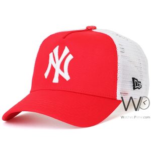 New era new york yankees ny trucker red white cap net hat