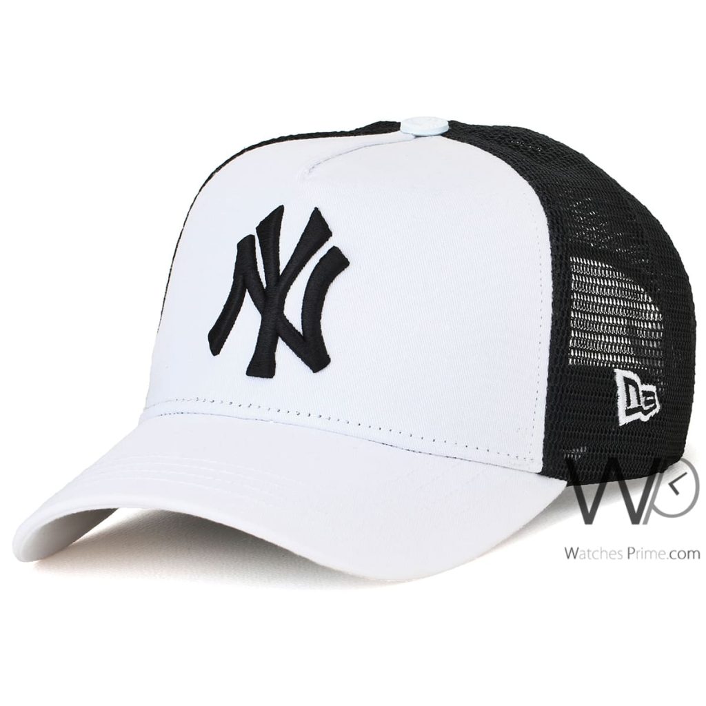 New York New Era NY Trucker Cap White Black | Watches Prime