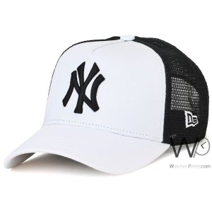 New era new york yankees ny trucker white black cap net hat