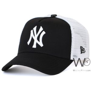 New era new york yankees ny trucker white black cap net hat