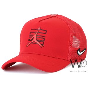 كاب-نايك-جوردان-trucker-احمر-قطن