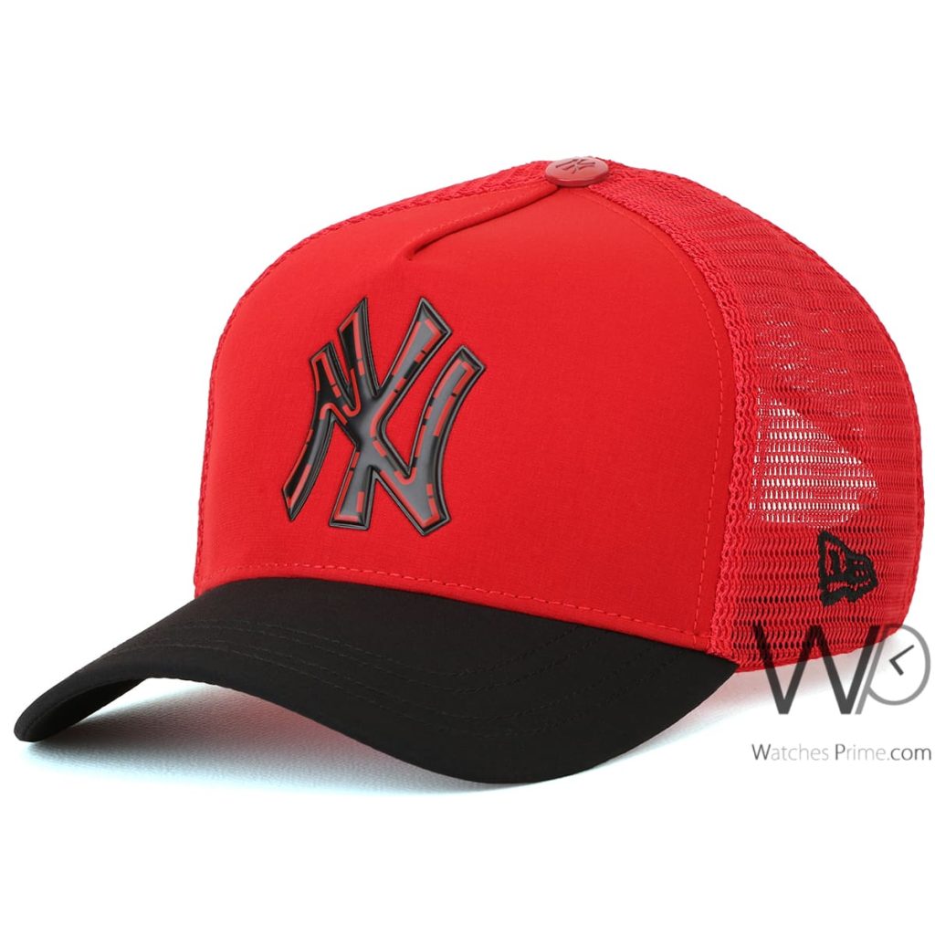 كاب ماركة نيويورك NY احمر اسود Trucker | واتشز برايم