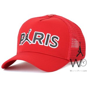 كاب-ماركة-باريس-جوردان-trucker-احمر