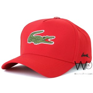 Red lacoste croc baseball cotton cap