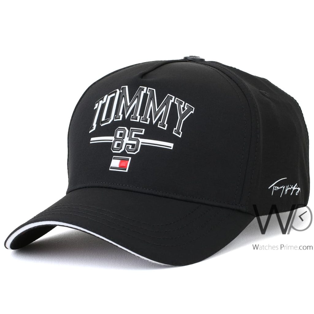 Tommy Hilfiger 85 Black Cotton Baseball Cap | Watches Prime
