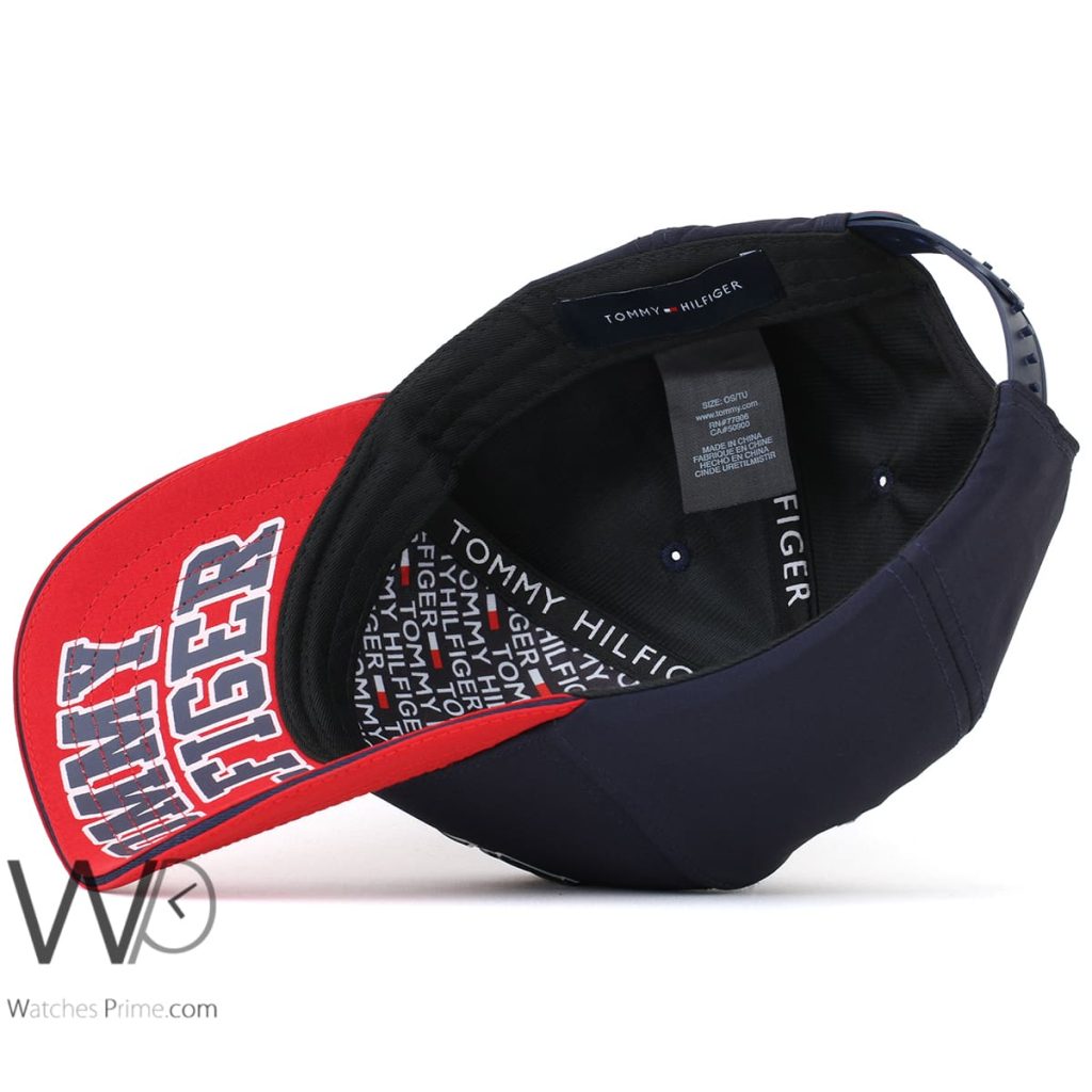 Tommy Hilfiger 85 Navy Blue Red Baseball Cap | Watches Prime