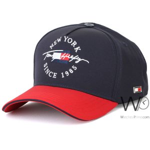 Tommy hilfiger baseball cap since 1985 new york blue red cotton hat