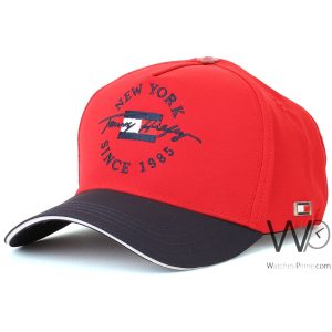 Tommy hilfiger baseball cap since 1985 new york red blue cotton hat