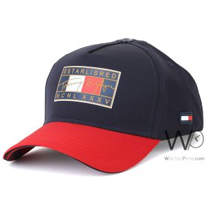 Tommy hilfiger baseball ncnlxxxv cap blue red cotton hat