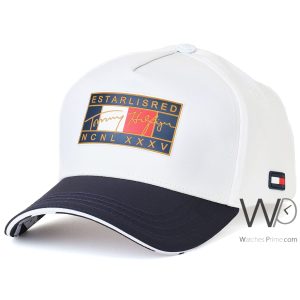Tommy hilfiger baseball ncnlxxxv cap white cotton hat