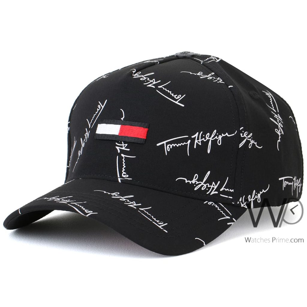 Tommy Hilfiger patterned Black Baseball Cap | Watches Prime
