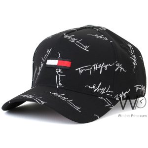 Tommy hilfiger black baseball cotton cap patterned hat
