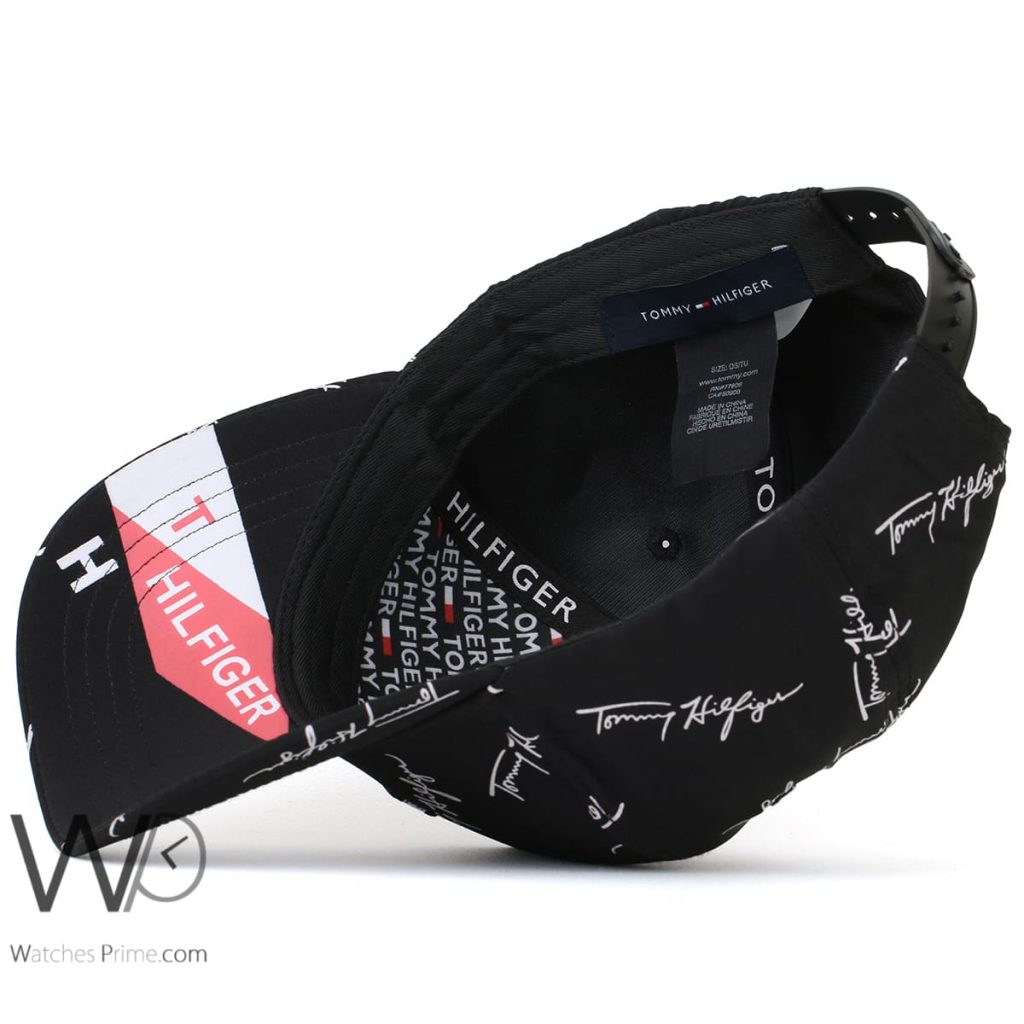 Tommy Hilfiger patterned Black Baseball Cap | Watches Prime