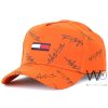 Tommy Hilfiger patterned Orange Baseball Cap | Watches Prime