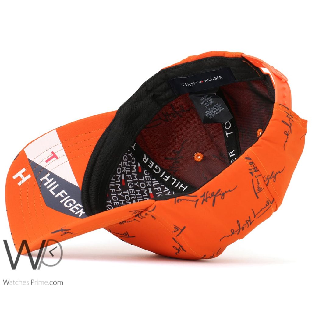 Tommy Hilfiger patterned Orange Baseball Cap | Watches Prime