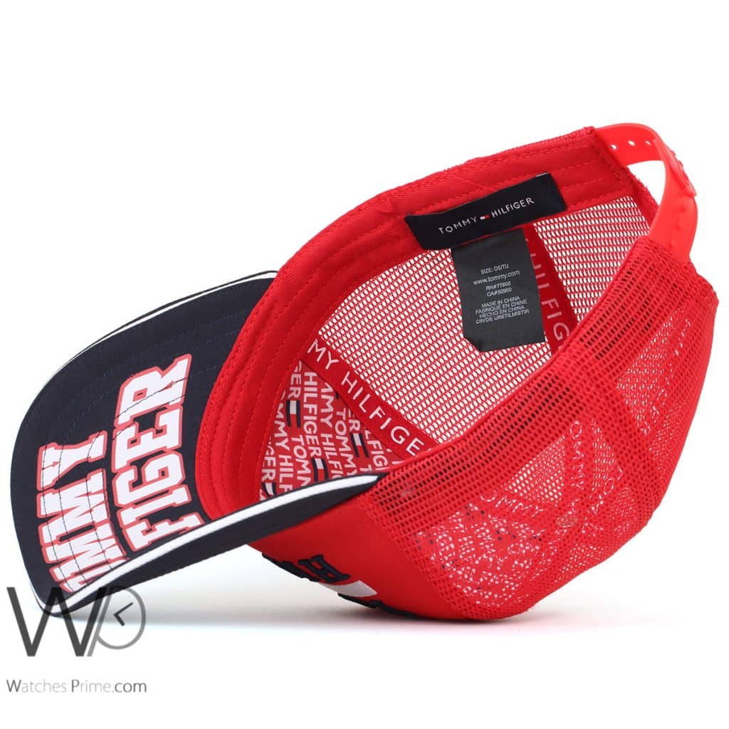 Tommy Hilfiger Red Blue trucker Net Cap | Watches Prime