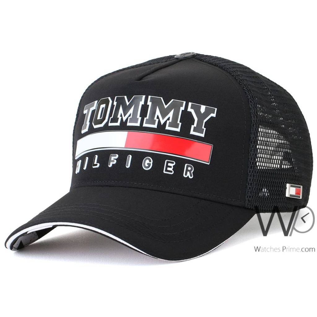 كاب ماركة تومي هيلفيغر اسود Trucker رجالي | واتشز برايم