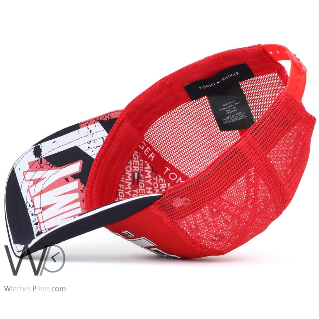 Tommy Hilfiger Red Blue trucker Net Cap | Watches Prime