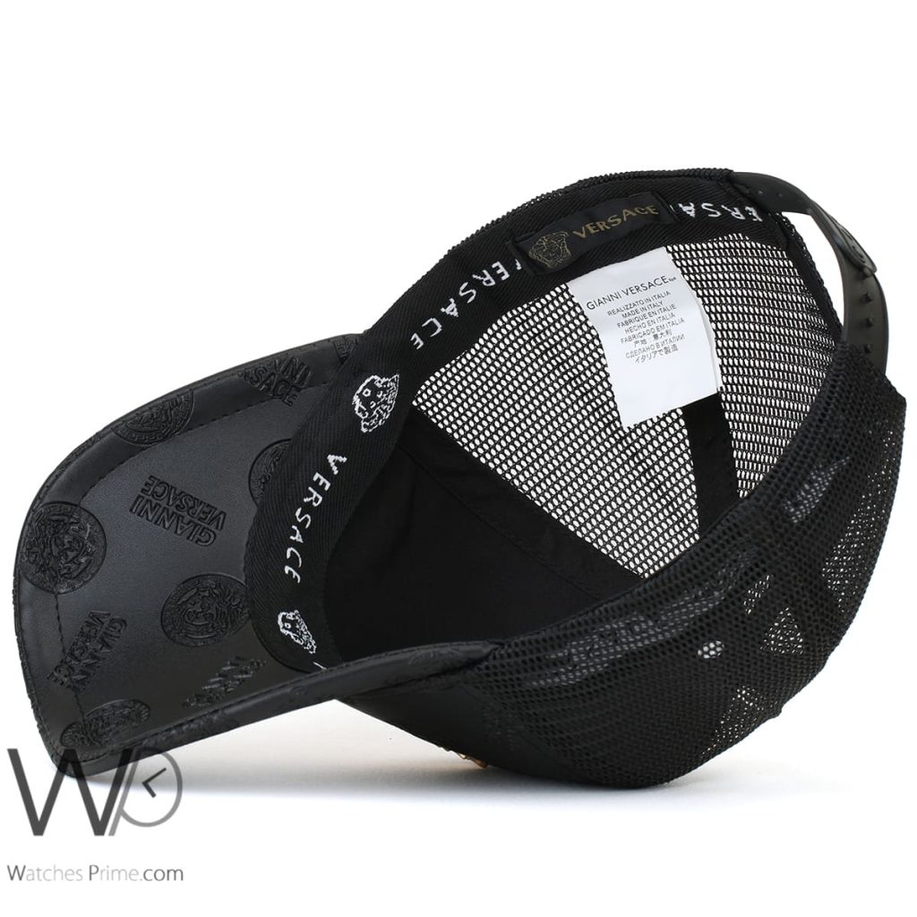 Versace Black Cotton Trucker Cap | Watches Prime