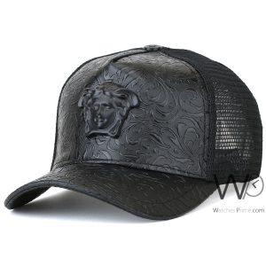 كاب-ماركة-فيرزاتشى-جلد-trucker-اسود