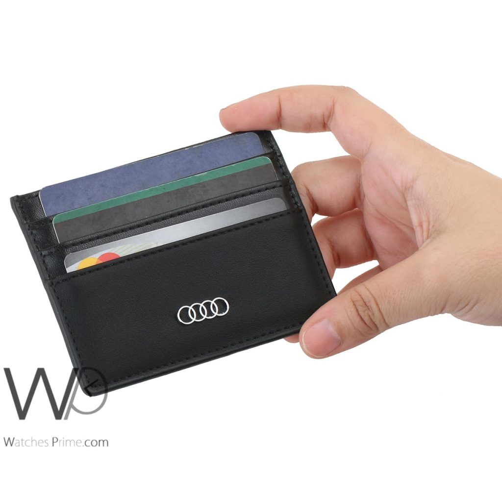 محفظة كروت رجالية جلد اودي Audi اسود | واتشز برايم