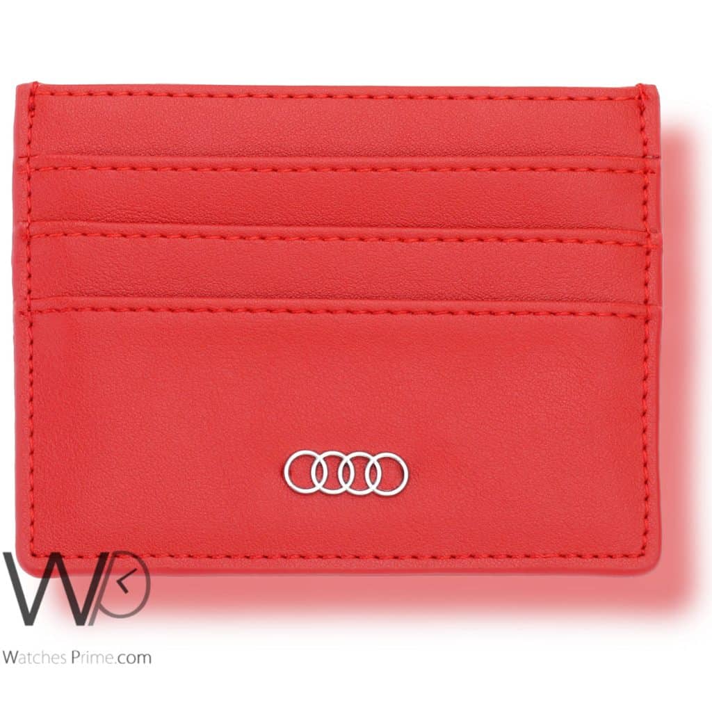 محفظة كروت رجالية جلد اودي Audi احمر | واتشز برايم