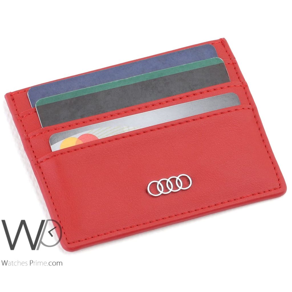 محفظة كروت رجالية جلد اودي Audi احمر | واتشز برايم