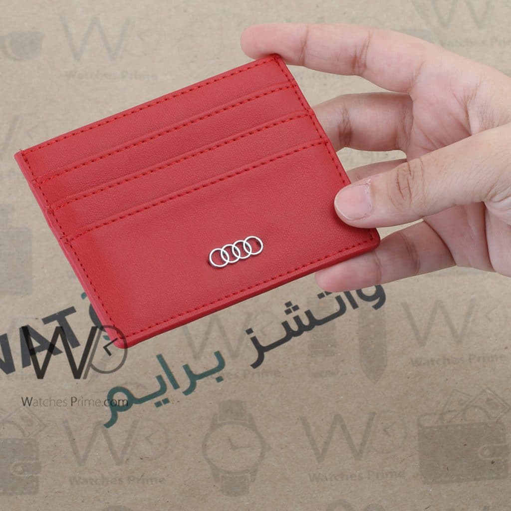 محفظة كروت رجالية جلد اودي Audi احمر | واتشز برايم