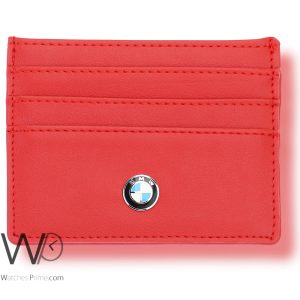 محفظة-بطاقات-بي-ام-دبليو-BMW-رجالي-جلد-احمر