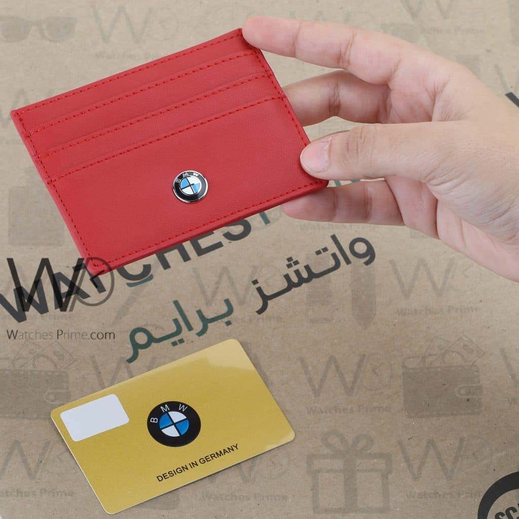 محفظة كروت رجالية جلد بي ام دبليو BMW احمر | واتشز برايم