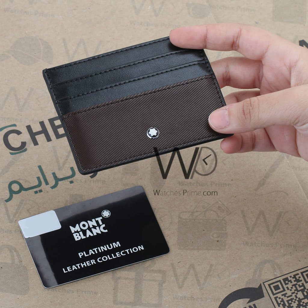 محفظة كروت للرجال مونت بلانك Montblanc لون بني | واتشز برايم