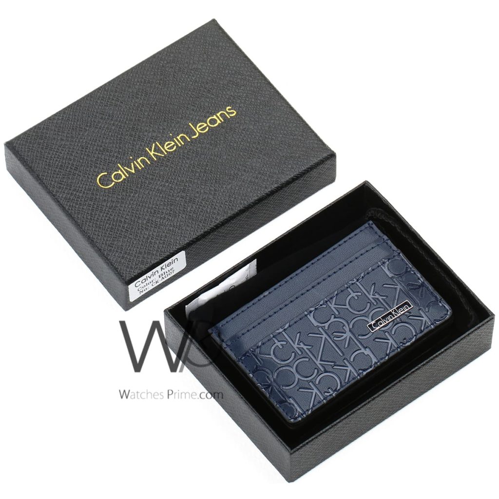 Calvin Klein Holder Card Wallet Blue For Men | Watches Prime
