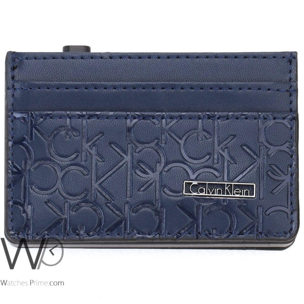 Calvin Klein Holder Card Wallet Blue For Men | Watches Prime