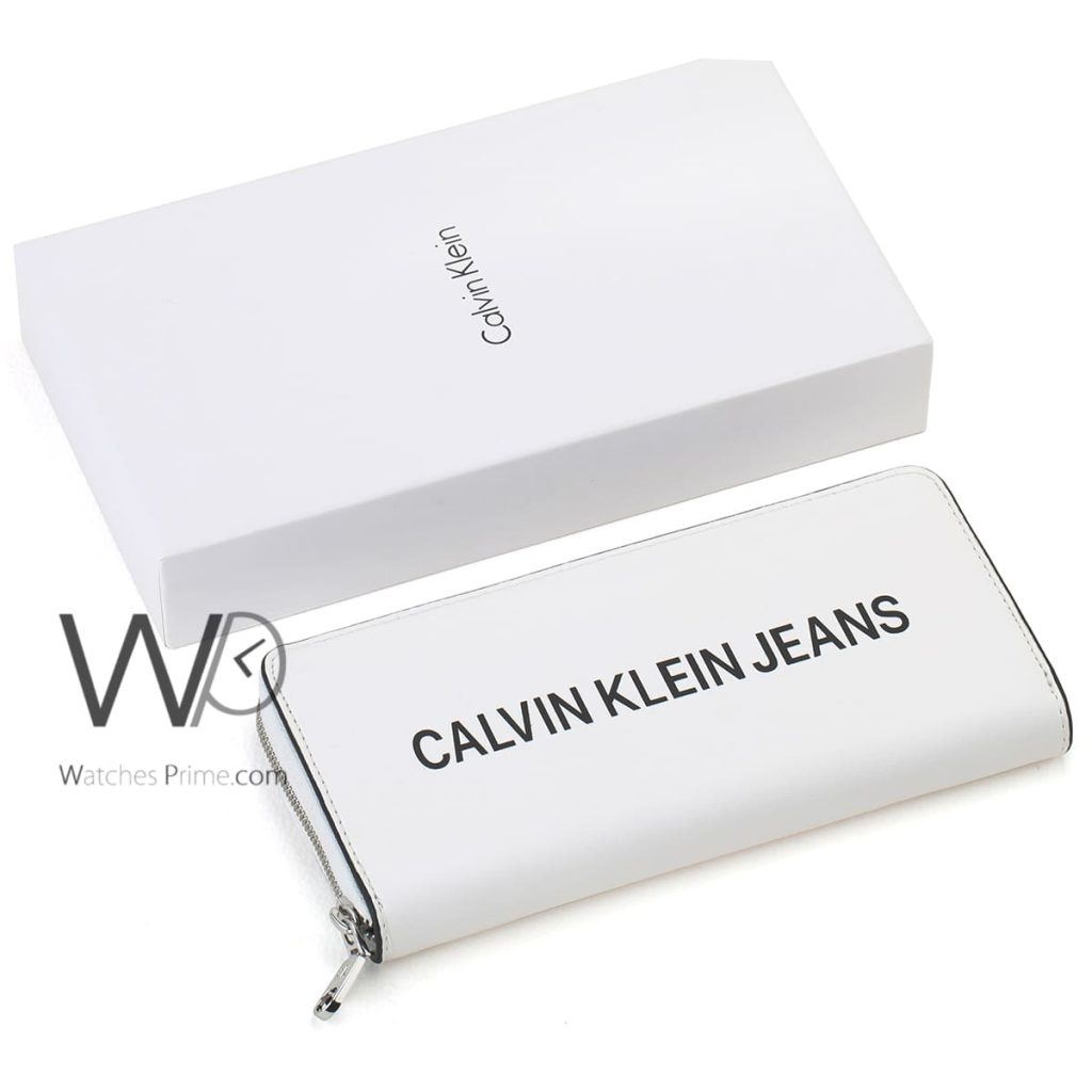 محفظة حريمي CK كالفن كلاين Calvin Klein ابيض | واتشز برايم