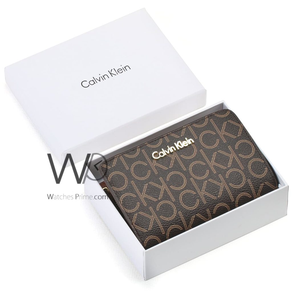 محفظة حريمي CK كالفن كلاين Calvin Klein بني | واتشز برايم