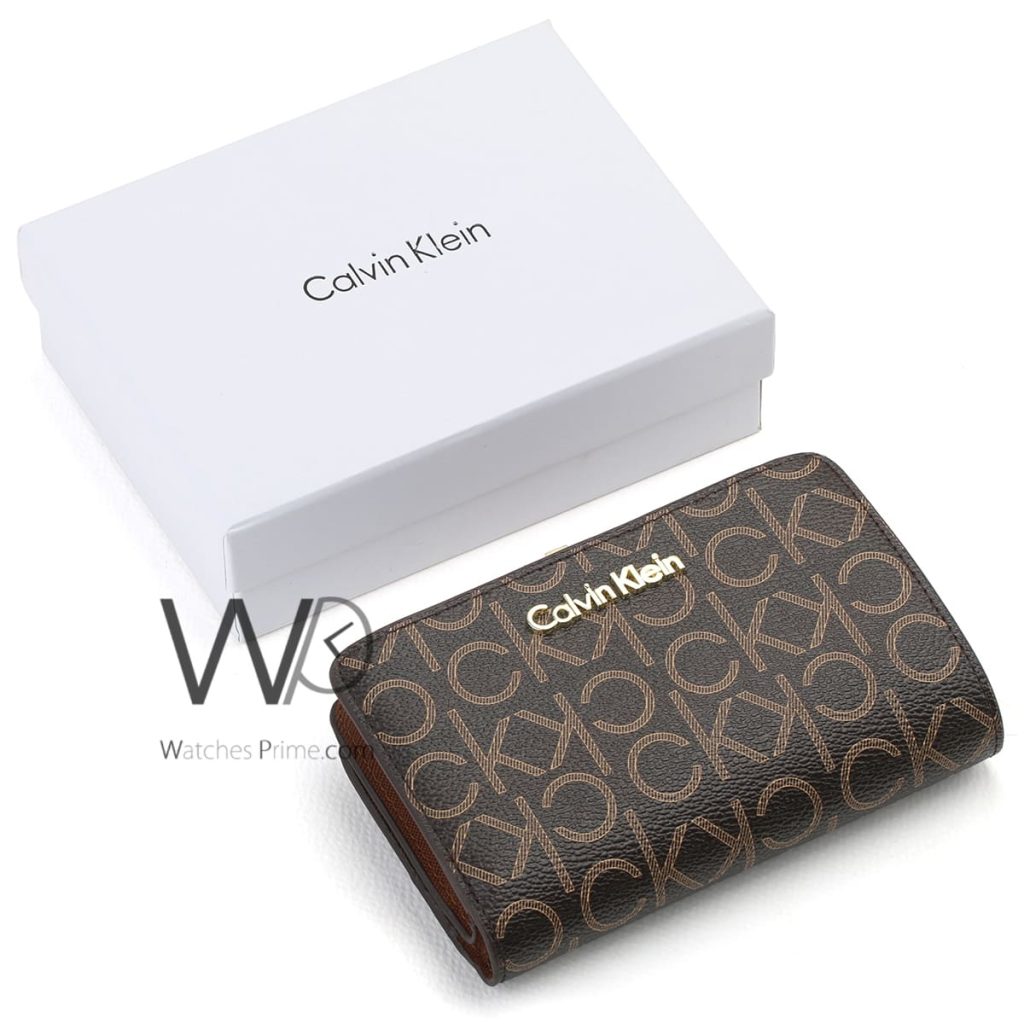 محفظة حريمي CK كالفن كلاين Calvin Klein بني | واتشز برايم