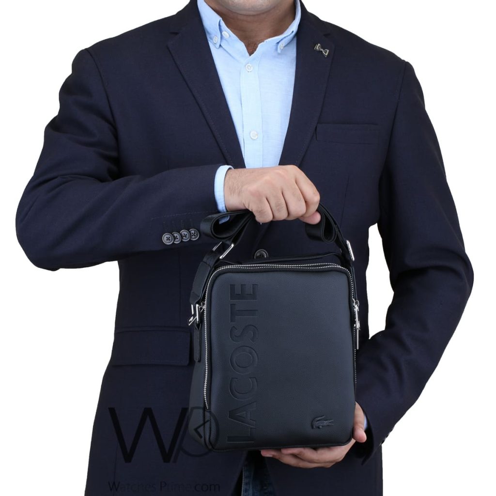 Crossbody Lacoste Messenger Black For Men | Watches Prime