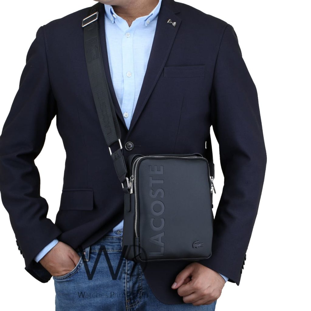 Crossbody Lacoste Messenger Black For Men | Watches Prime
