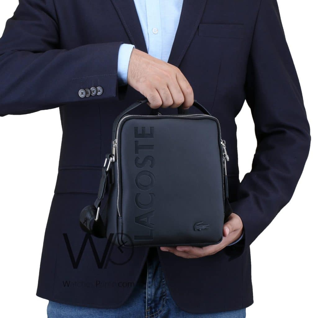 Crossbody Lacoste Messenger Black For Men | Watches Prime