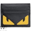محفظة كروت رجالية فندي Fendi FF جلد اسود عيون | واتشز برايم