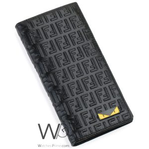 محفظة فندي Fendi FF جلد اسود رجالي | واتشز برايم