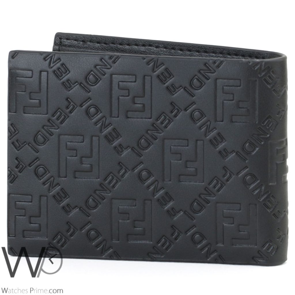 محفظة فندي Fendi FF جلد اسود رجالي | واتشز برايم