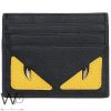 محفظة كروت رجالية فندي Fendi FF جلد اسود | واتشز برايم
