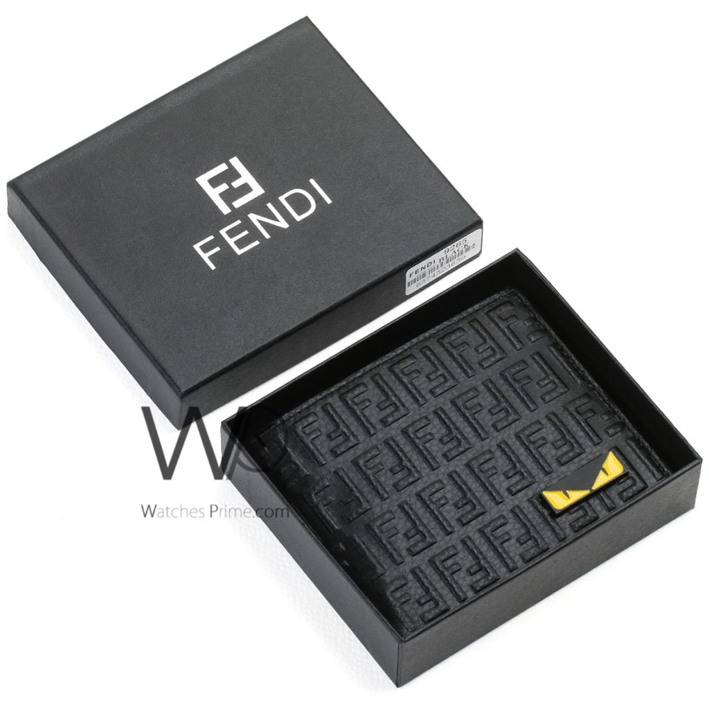 Fendi FF Eyes Wallet Black For Men | Watches Prime