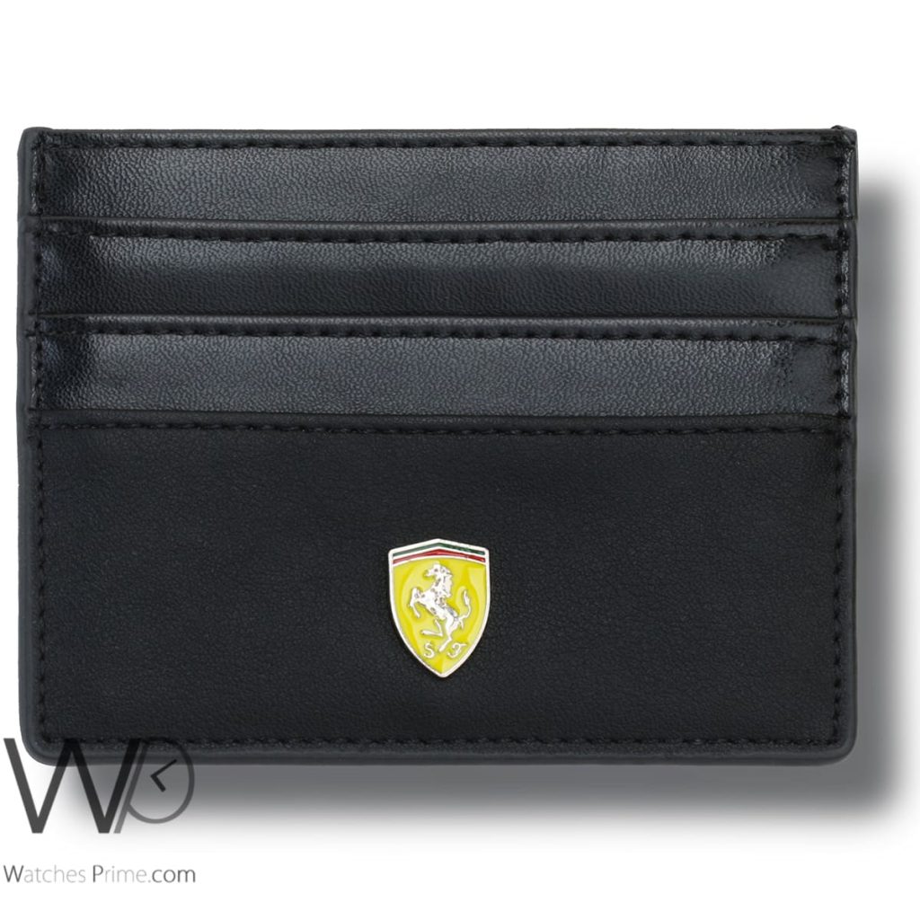 محفظة كروت رجالية جلد فيراري Ferrari اسود | واتشز برايم