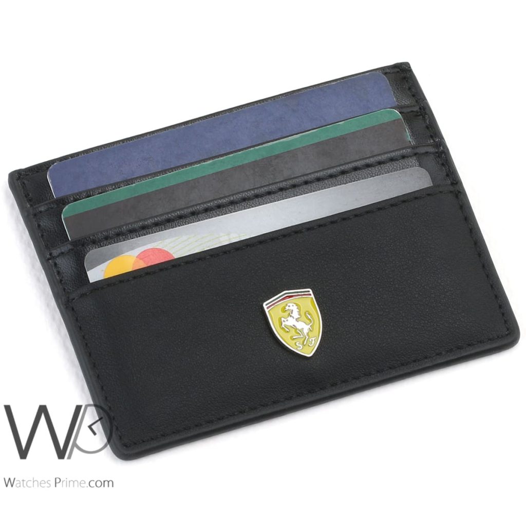 محفظة كروت رجالية جلد فيراري Ferrari اسود | واتشز برايم